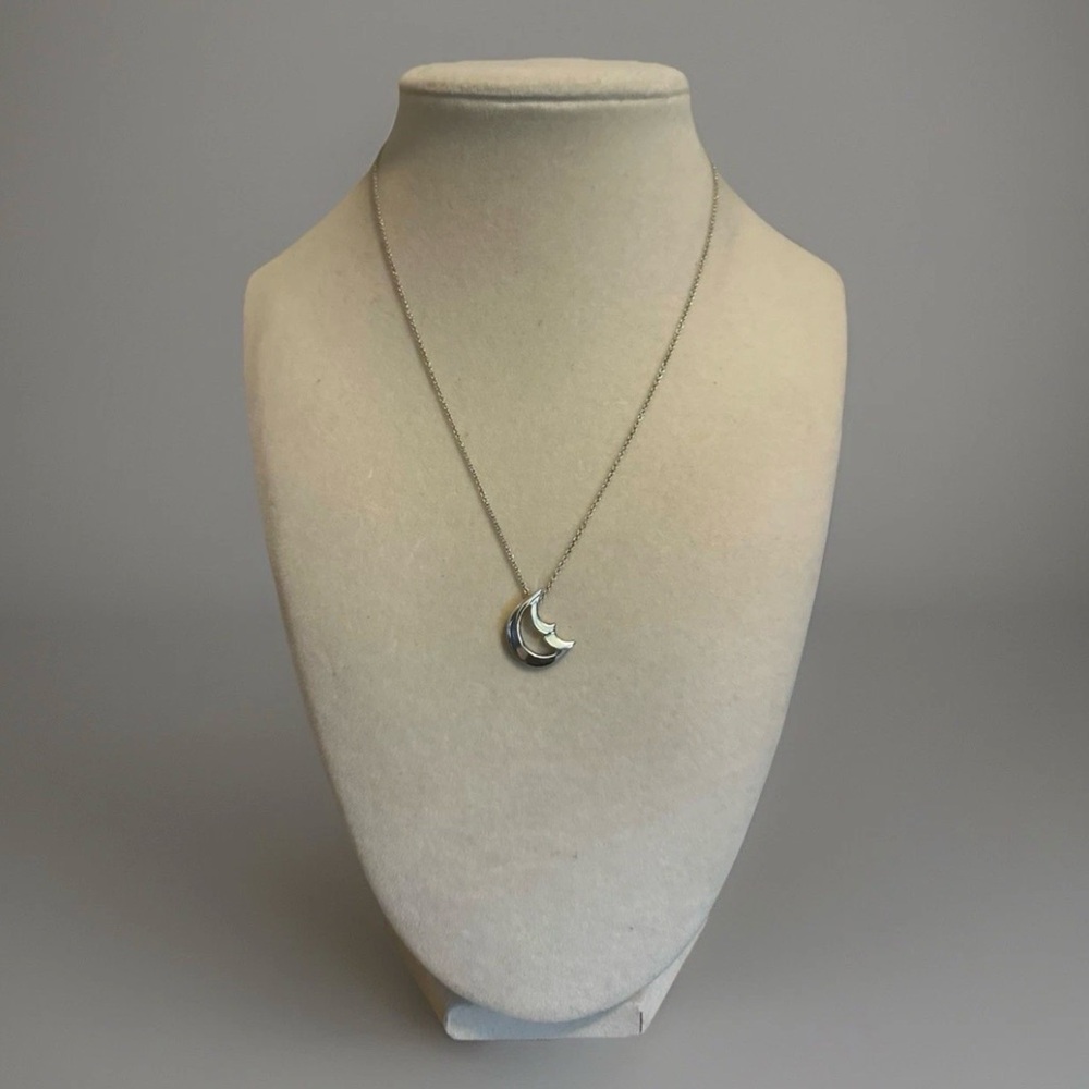 Tiffany & Co. Paloma Picasso Sterling Silver Crescent Moon Pendant Necklace